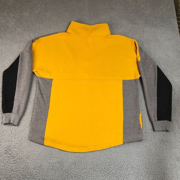 Victorias Secret PINK Sweater Womens Large Gray Mock Neck Pullover 1/4‎ Zip Logo - Picture 9 of 11